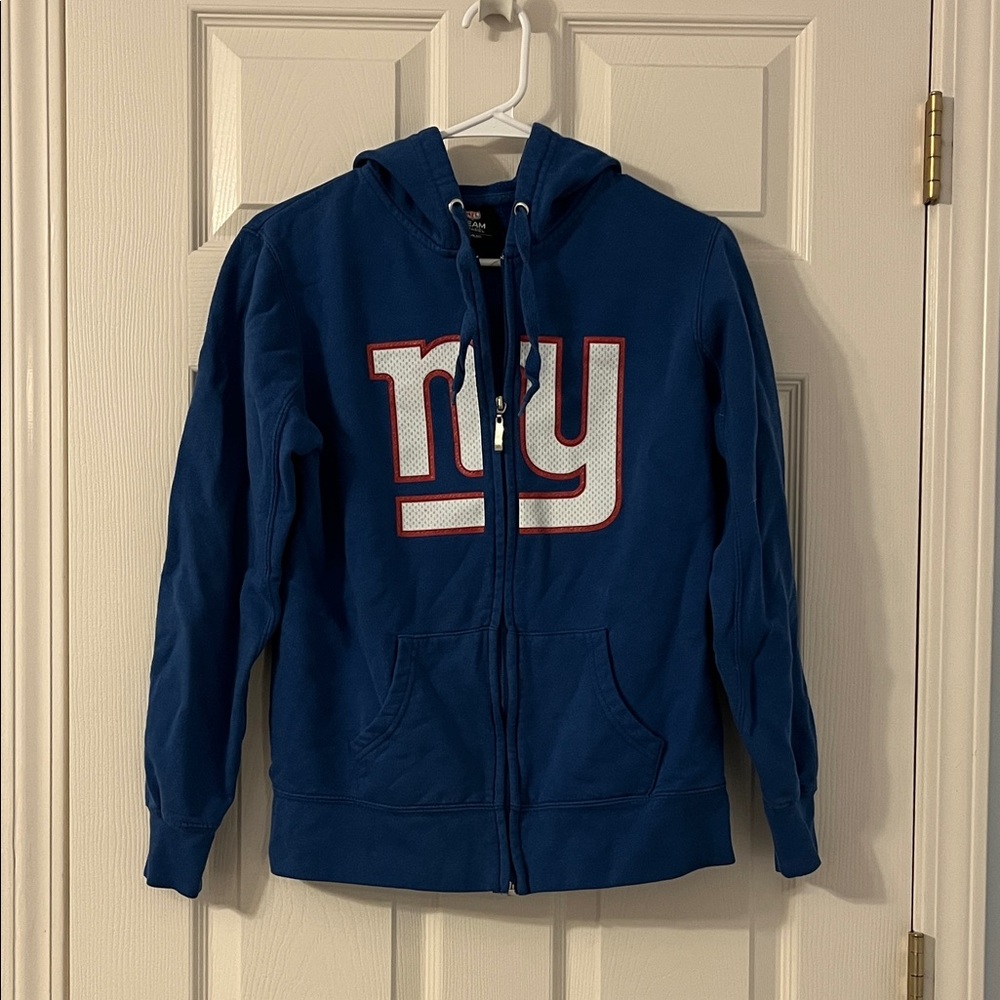 NFL NY Giants Blue Women’s Zip-Up Logo Hoodie